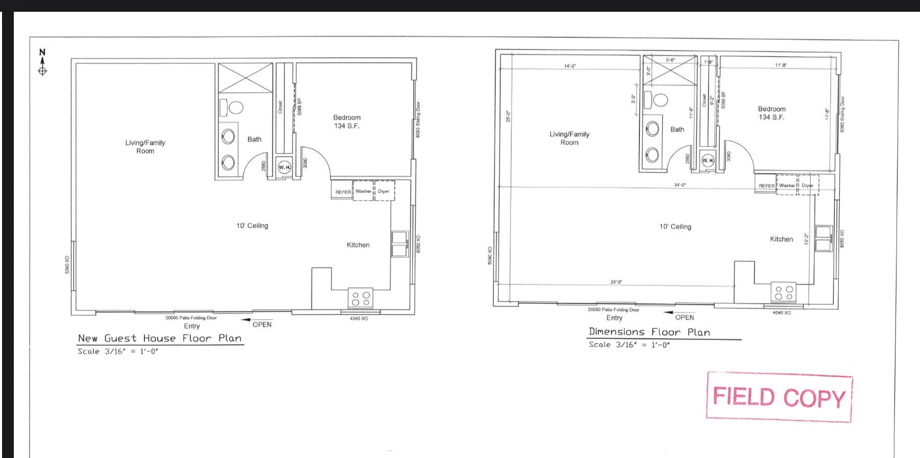 Floor plans for the completed one-bedroom luxury ADU